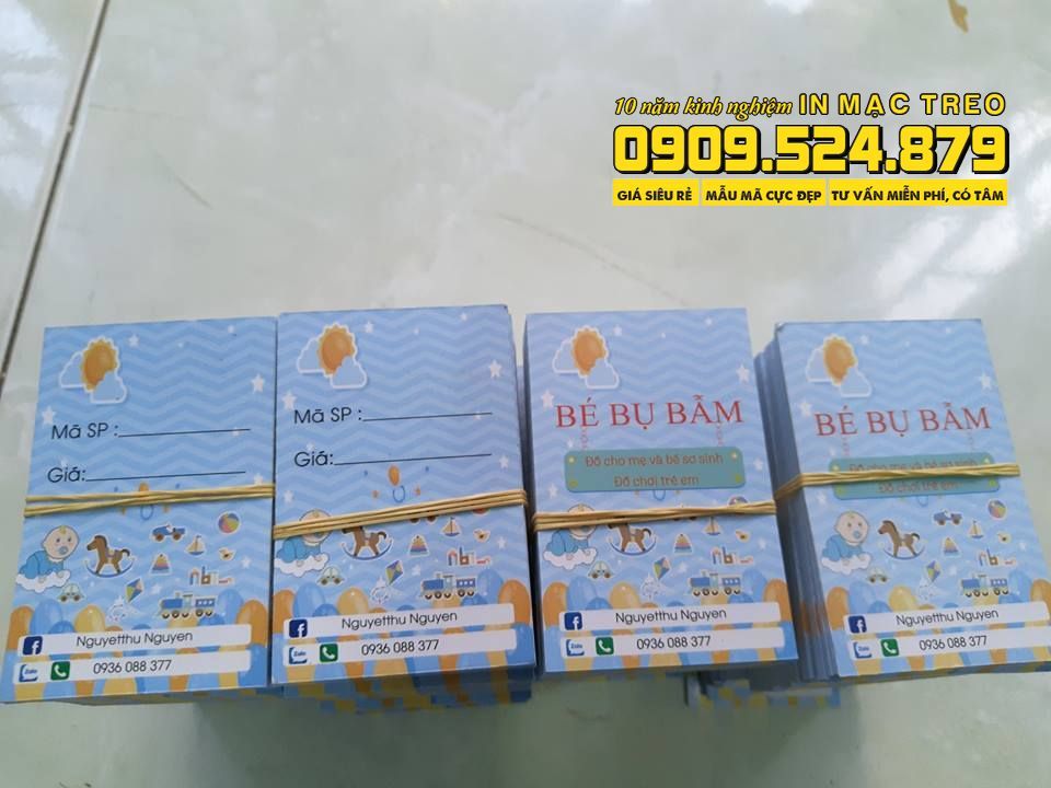 Mau Tag Treo Quan Ao hinh chu nhat mau xanh shop thoi trang Be Bu Bam 2