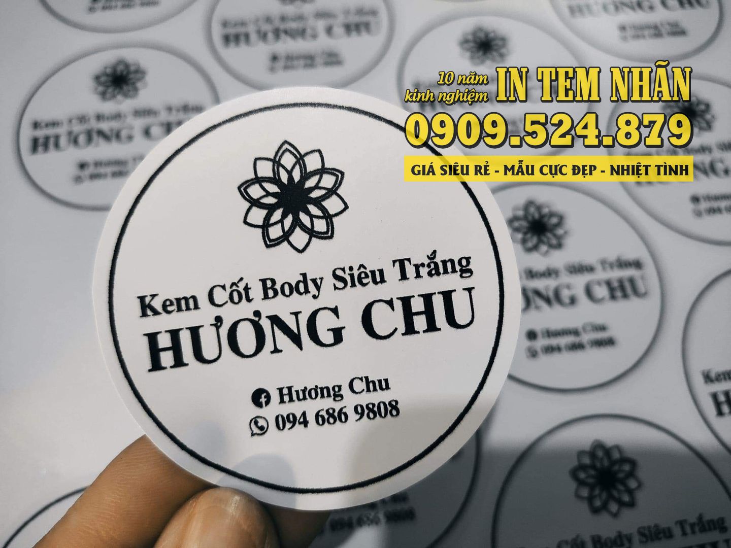 Mau Tem Nhan my pham kem cot body sieu trang Huong Chu