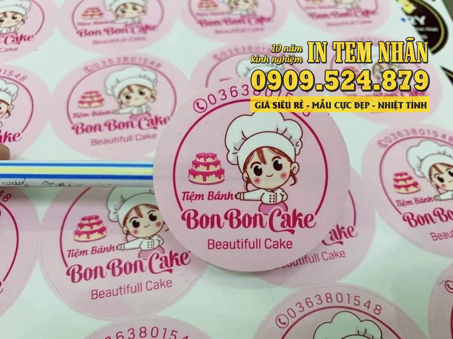 Mau Tem Nhan tiem banh Bon Bon Cake 2