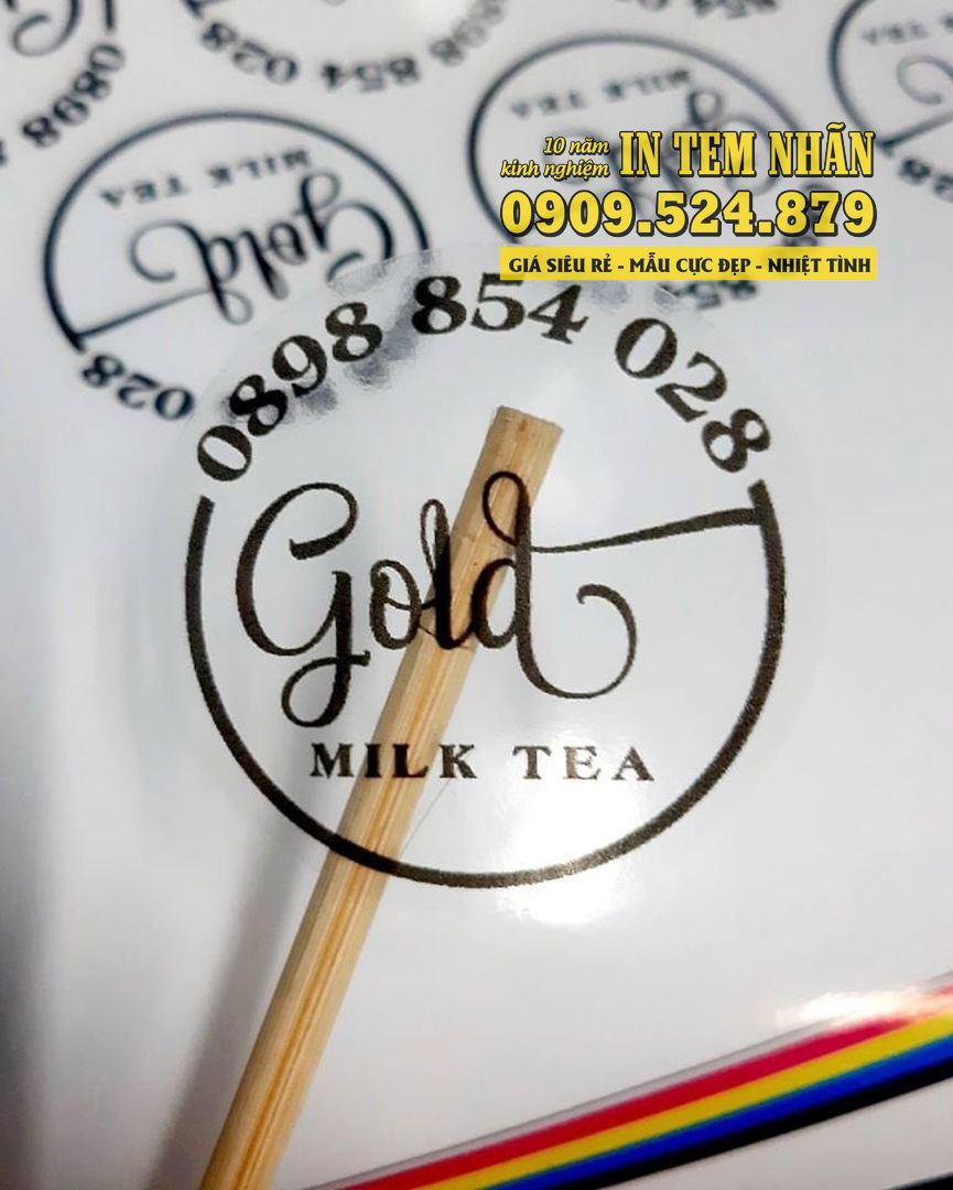 Mau Tem Nhan tra sua Gold Milktea