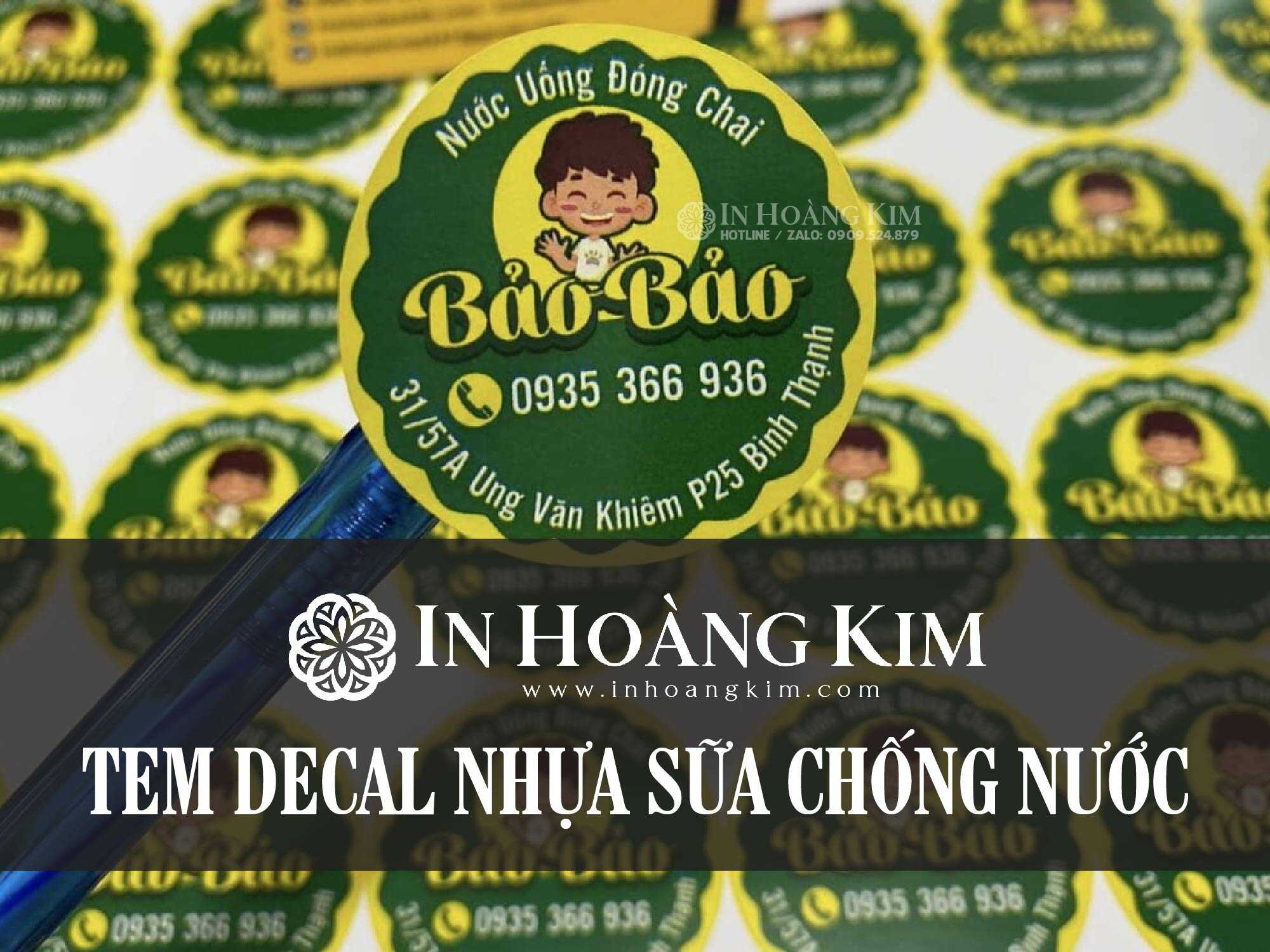 Tem decal nhựa -  Decal nhựa sữa chống nước - Chuyên dán hàng đông lạnh, dính nước