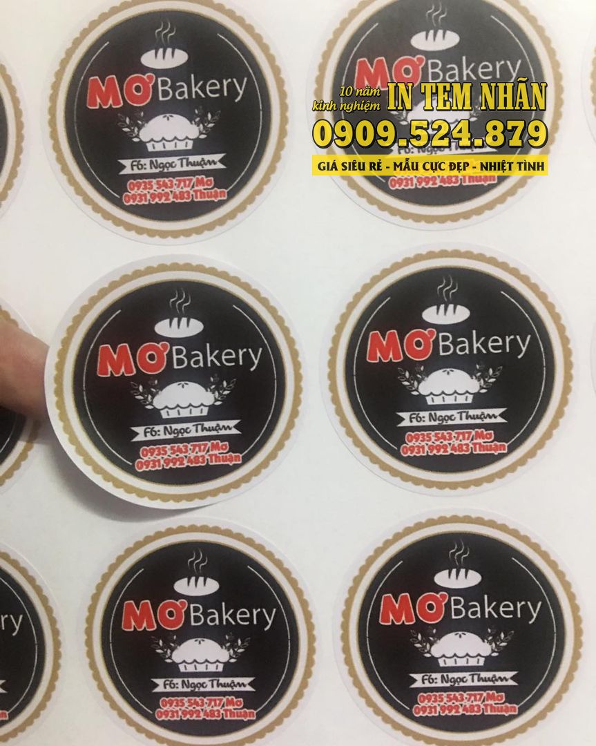 Mẫu Tem Nhãn bánh Mơ Bakery