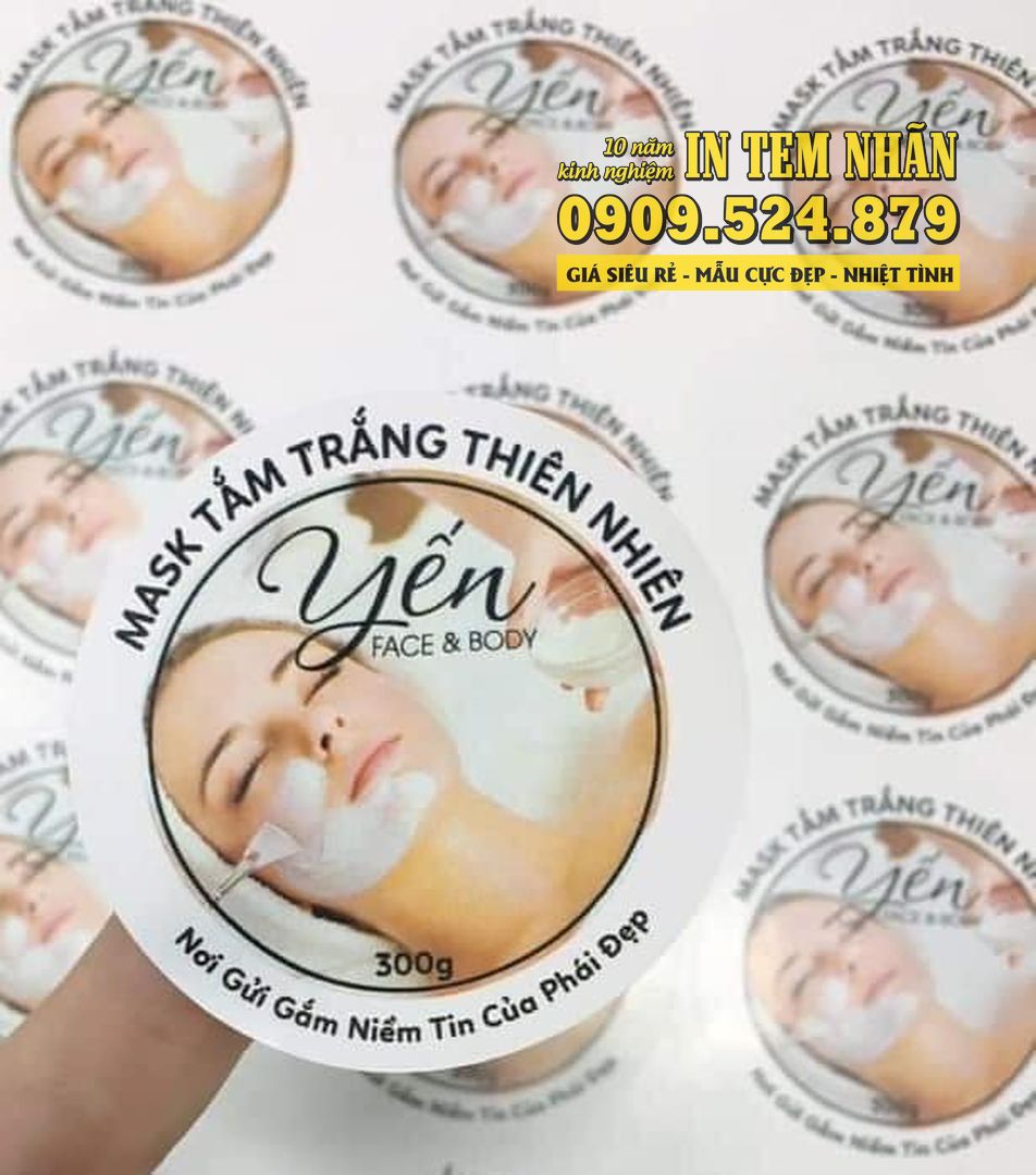 Mẫu Tem Nhãn mask sữa tắm thiên nhiên Yến