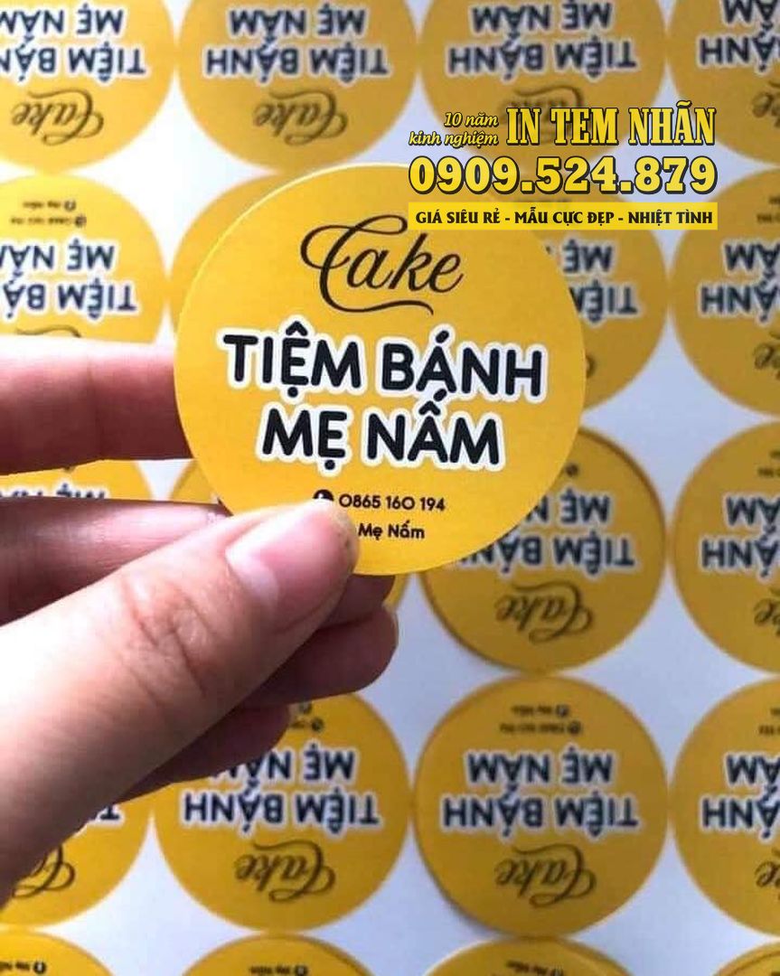 Mẫu Tem Nhãn tiệm bánh mẹ Nấm