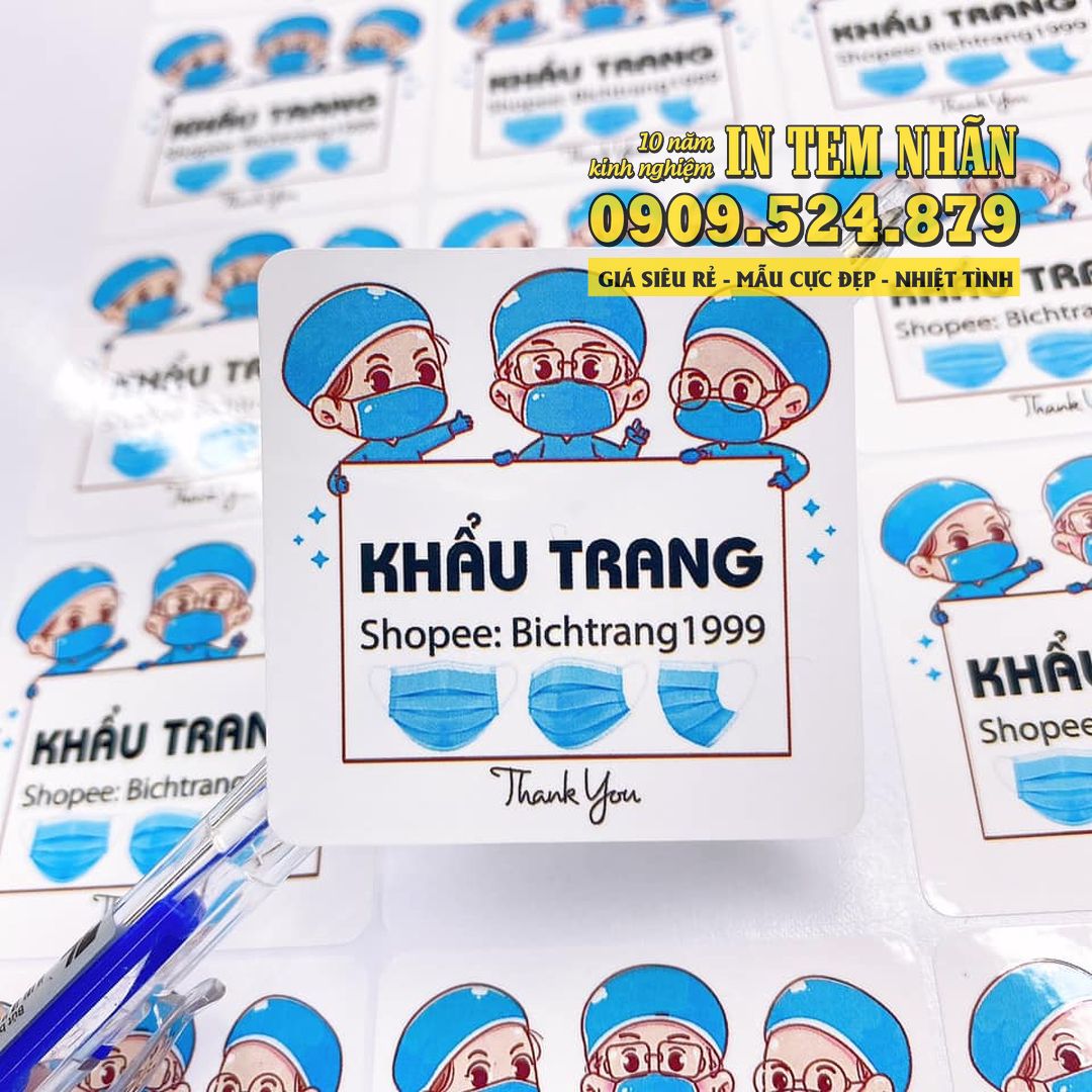 Mẫu Tem Nhãn khẩu trang Bích Trang