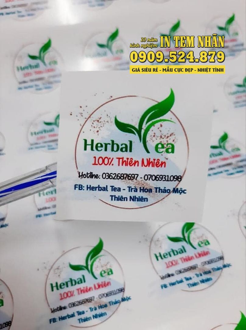 Mẫu Tem Nhãn Trà hoa thảo mộc Herbal Tea