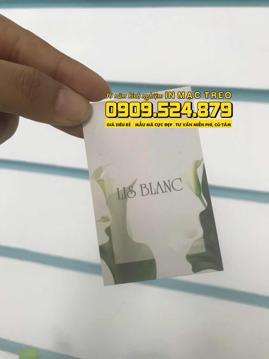 Mẫu Nhãn Mác Quần Áo hình chữ nhật màu hoa cỏ shop thời trang Lis Blanc HCM