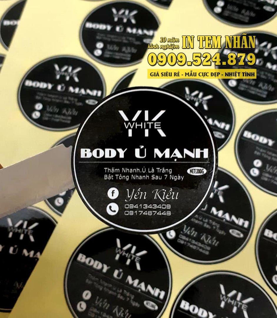 Mẫu Tem Nhãn body ủ mạnh VK